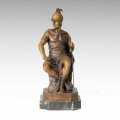 Soldaten Figur Statue Krieger / Ritter Bronze Skulptur TPE-093